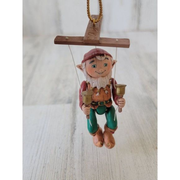 Hallmark 1992 Elfin marionette ornament Xmas puppet elf - Picture 3 of 7